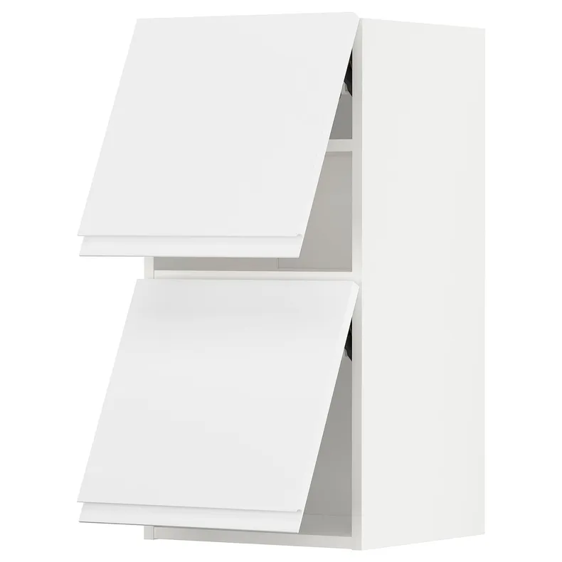 IKEA METOD МЕТОД, навесной горизонтальный шкаф / 2двери, белый / Воксторп матовый белый, 40x80 см 793.946.07 фото №1
