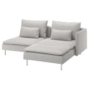 IKEA SÖDERHAMN СОДЕРХЭМН, 2-местный диван, с шезлонгом с подлокотником/Талмира белый/черный 994.306.47 фото