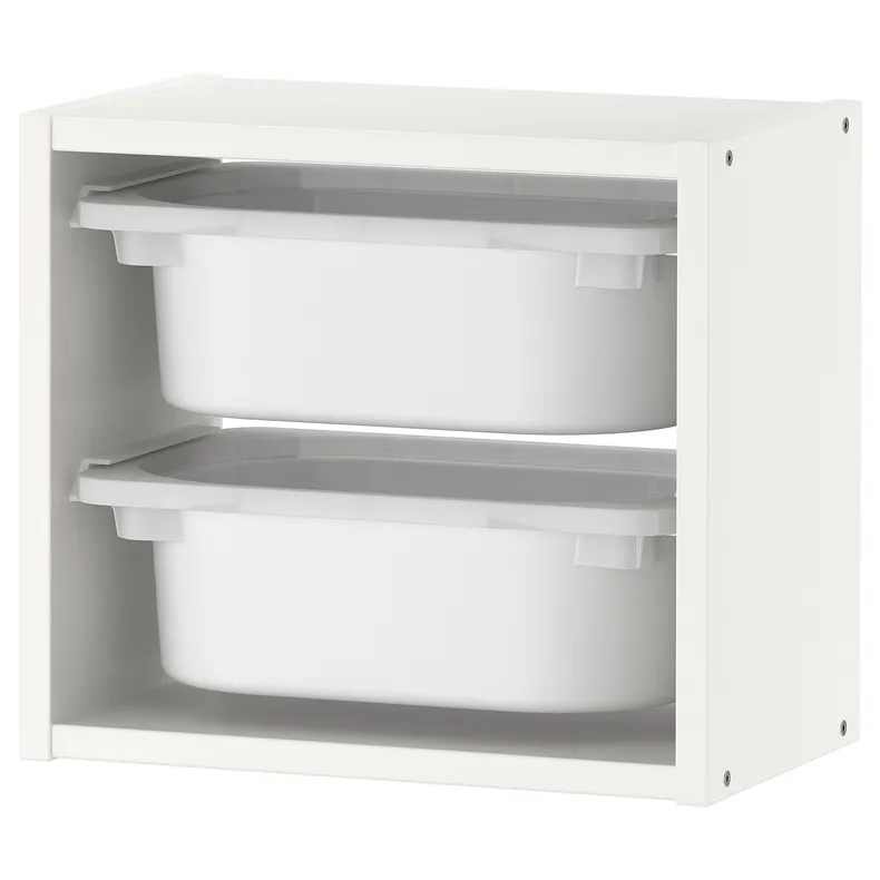IKEA TROFAST ТРУФАСТ, настенный модуль для хранения, белый / белый, 34x21x30 см 094.840.84 фото №1