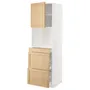 IKEA METOD МЕТОД / MAXIMERA МАКСИМЕРА, высокий шкаф д / СВЧ / дверца / 3ящика, белый / дуб форсбака, 60x60x200 см 095.095.60 фото