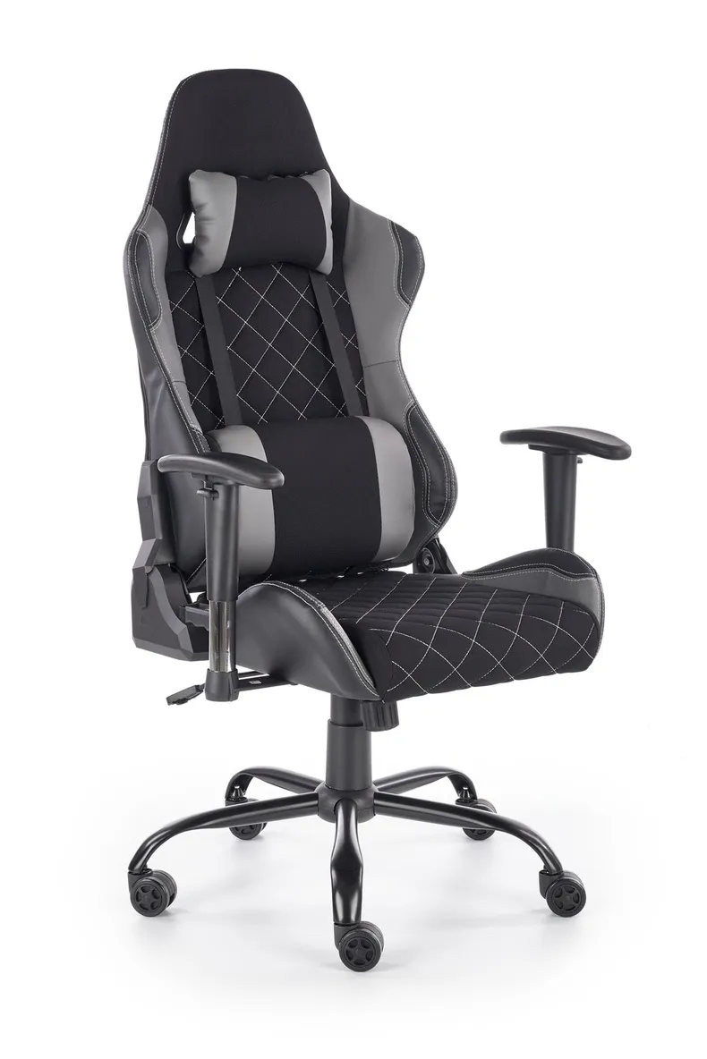 Крісло комп'ютерне офісне обертове HALMAR DRAKE, чорний / сірий фото №1
