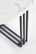Журнальный стол круглый HALMAR ANTICA M 55x55 см, столешница - белый мрамор, каркас - черный фото thumb №9