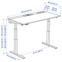 IKEA MITTZON МІТТЗОН, стіл регульований, електричний okl дуб / білий, 120x80 см 695.277.97 фото thumb №9