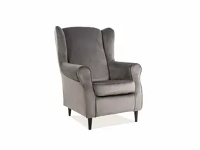Крісло м'яке оксамитове SIGNAL BARON Velvet, Bluvel 14 - сірий фото