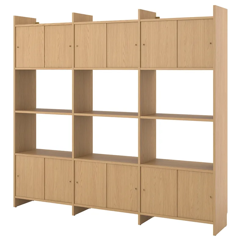 IKEA LÅDMAKARE, комбинация с раздвижными дверями, с 3 полками/имит. дуб, 238x35x212 см 895.646.75 фото №1