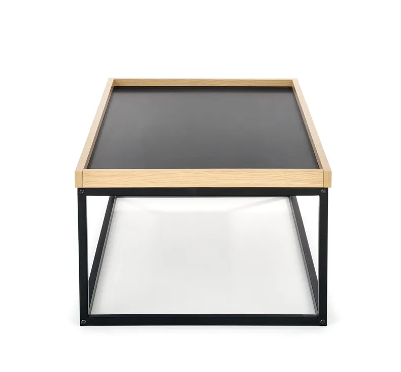 Журнальный столик деревянный HALMAR VESPA, 100x60 см, столешница: натуральная, ножки из металла: черные фото №3