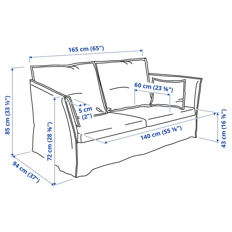 IKEA BACKSÄLEN БАККСЭЛЕН, 2-местный диван, Блекингский белый 193.931.68 фото №9