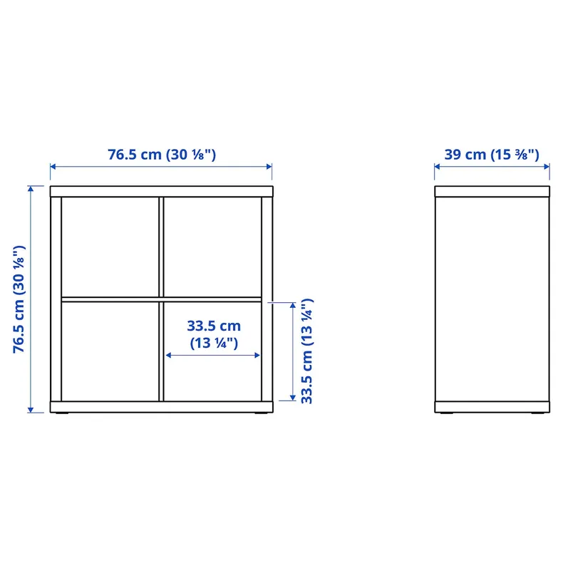 IKEA KALLAX, книжный шкаф, с 2 дверями белая/светло-серо-голубая волна, 77x77 см 995.799.64 фото №4