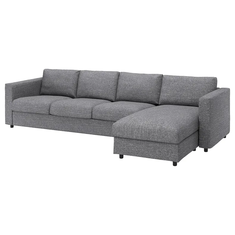IKEA VIMLE ВІМЛЕ, чохол для 4-місного дивана, з шезлонгом/Lejde сіро-чорний 794.344.15 фото №2