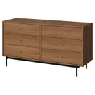 IKEA RÅDMANSÖ, комод, 6 шухляд, коричневий горіх, 159x48x81 см 905.936.05 фото