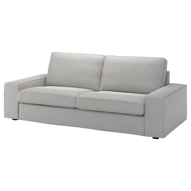 IKEA KIVIK КИВИК, чехол на 3-местный диван, Талмира белая/черная 505.171.47 фото №1