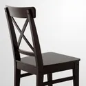IKEA INGATORP ИНГАТОРП / INGOLF ИНГОЛЬФ, стол и 6 стульев, черный / коричнево-чёрный, 110 / 155 см 494.833.08 фото thumb №5