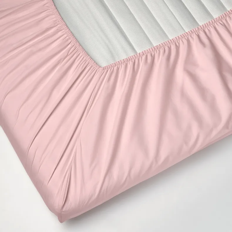 IKEA ULLVIDE УЛЛЬВІДЕ, простирадло на резин д / тонк матраца, блідо-рожевий, 140x200 см 905.653.15 фото №4