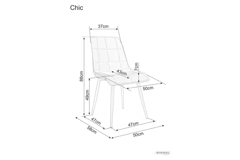 Стілець SIGNAL CHIC BREGO 77 - оливковий фото №2