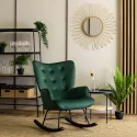 Кресло-качалка бархатное MEBEL ELITE ELIS Velvet, Зеленый фото thumb №2