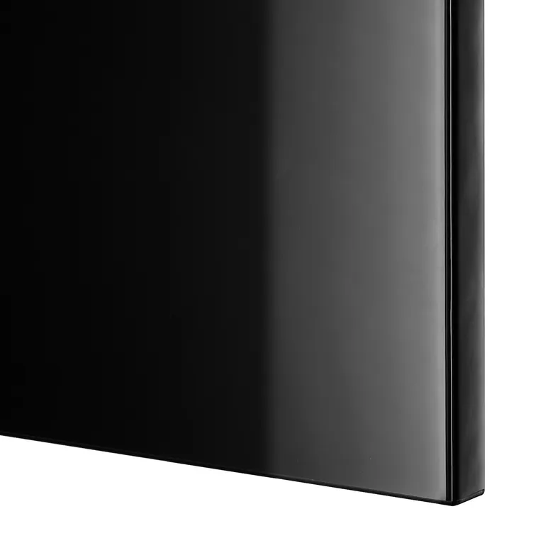 IKEA BESTÅ БЕСТО, комбинация для ТВ / стеклянные дверцы, черная бронза / глянцевое селсвикенское стекло / черное дымчатое стекло, 300x42x193 см 594.063.81 фото №4