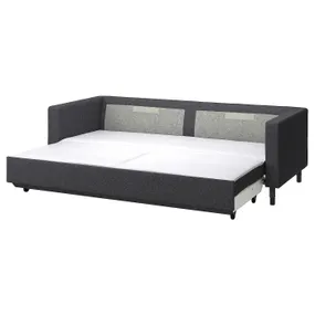 IKEA LANDSKRONA ЛАНДСКРУНА, 3-місний диван-ліжко, Gunnared темно-сірий/чорний 995.783.23 фото