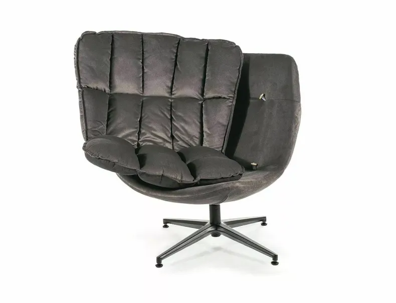Кресло мягкое поворотное SIGNAL VESTA Velvet, бархат: серый фото №4
