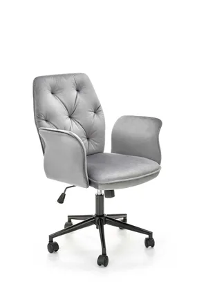 Крісло офісне обертове HALMAR TULIP сірий оксамит фото