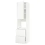 IKEA METOD МЕТОД / MAXIMERA МАКСІМЕРА, висока шафа для духовки+дверц / 2шухл, білий / Voxtorp матовий білий, 60x60x240 см 894.616.77 фото