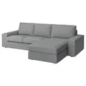 IKEA KIVIK КІВІК, 3-місний диван із кушеткою, ТІББЛЕБЮ бежевий/сірий 994.405.90 фото thumb №1