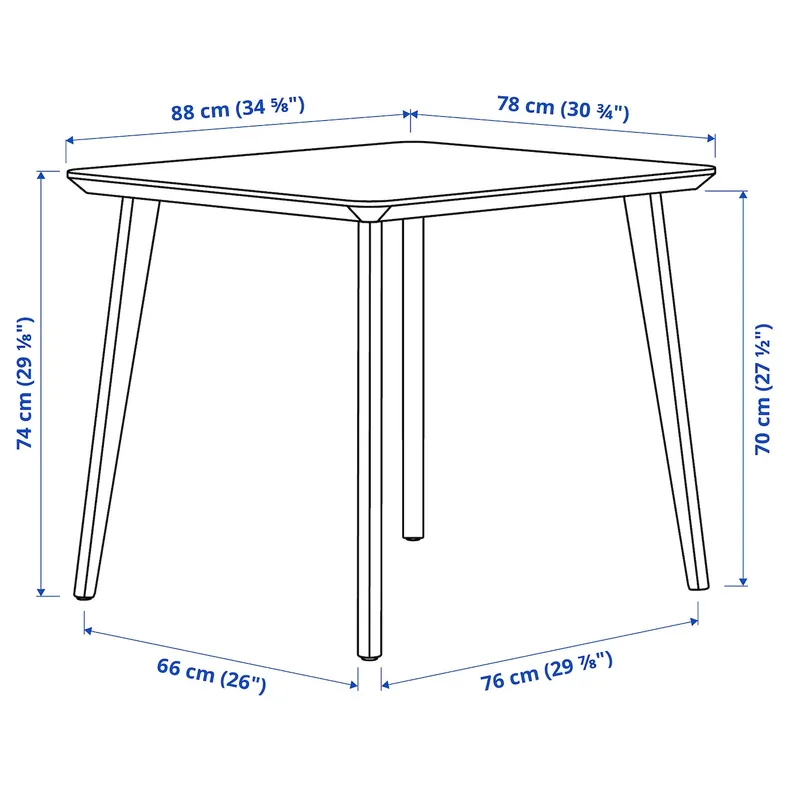 IKEA LISABO ліСАБО, ÄLVSTA ЕЛЬВСТА, стіл і 2 стільці, чорний, ротанговий чорний, 88x78 см фото №5