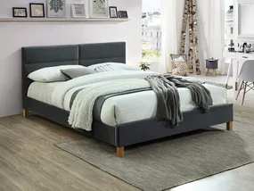 Ліжко двоспальне оксамитове SIGNAL SIERRA Velvet, Bluvel 150, сірий, 160x200 фото