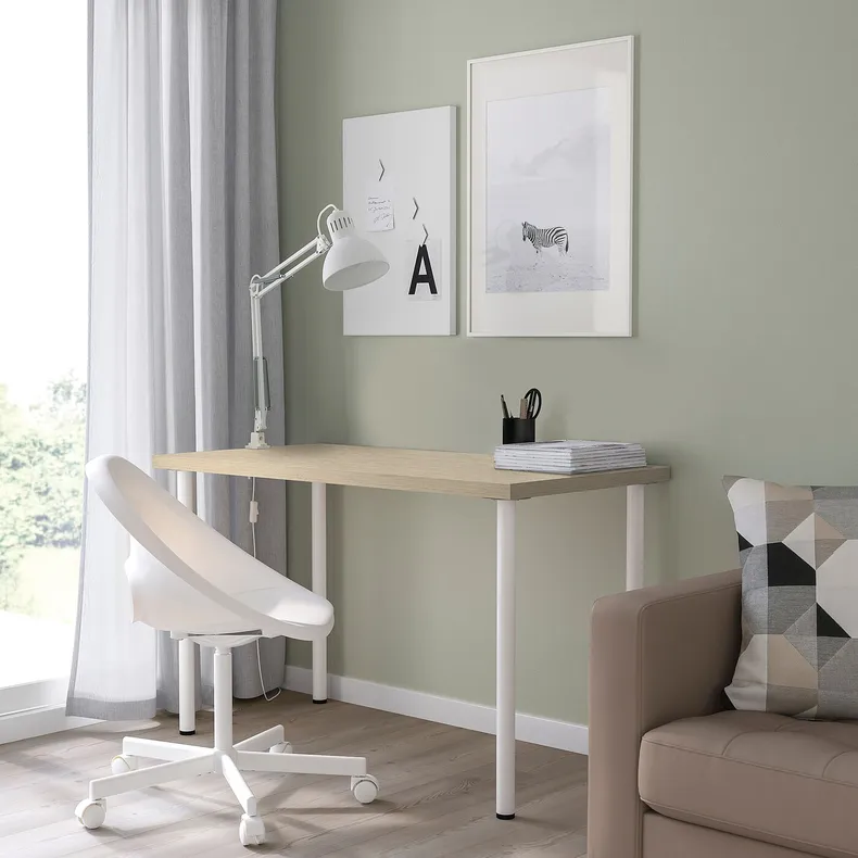 IKEA MITTCIRKEL МІТТЦІРКЕЛЬ / ADILS АДІЛС, письмовий стіл, яскравий білий з ефектом сосни, 120x60 см 295.086.68 фото №4