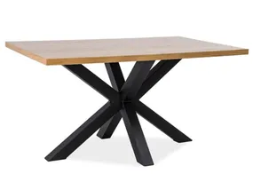 Стол обеденный SIGNAL CROSS, дуб / чёрный, 90x150 фото
