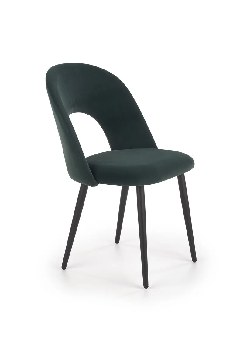 Кухонний стілець HALMAR K384 темно-зелений/чорний (1шт=4шт) фото №1