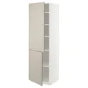 IKEA METOD МЕТОД, высокий шкаф с полками / 2 дверцы, белый / Стенсунд бежевый, 60x60x200 см 394.603.50 фото thumb №1