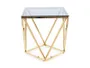 Журнальний столик скляний SIGNAL SILVER B, 50x50 см, димчасте скло / золото фото
