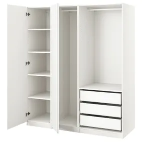 IKEA PAX ПАКС / VIKANES ВІКАНЕС, гардероб, білий/білий, 175x60x201 см 894.822.41 фото