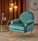 Кухонний стілець HALMAR SANTI темно-зелений/золотий фото thumb №2