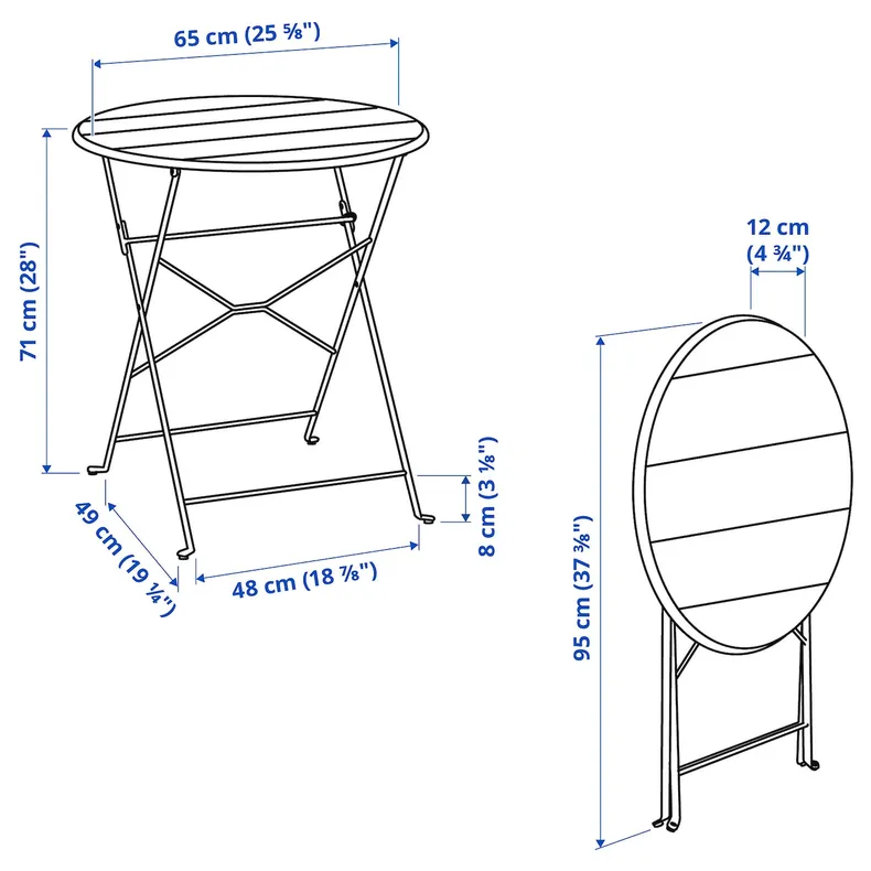 IKEA SUNDSÖ, таблица, кремовый цвет, 65 см 405.758.97 фото №4