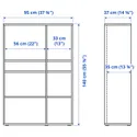 IKEA VIHALS ВИХАЛС, комбинация д / хранения+стекл дверц, темно-серое / прозрачное стекло, 190x37x140 см 695.210.93 фото thumb №3