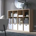 IKEA KALLAX КАЛЛАКС, стеллаж, белый крашеный дуб, 112x147 см 404.099.35 фото thumb №4