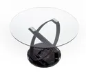 Кухонний стіл HALMAR OPTICO 122x122 см, стільниця - прозора, ніжки - чорні фото thumb №5