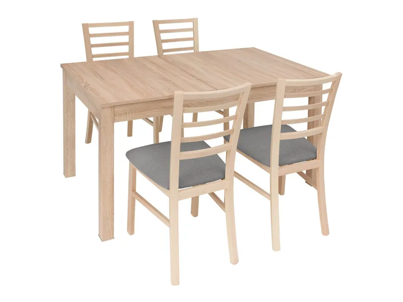 BRW Комплект: стіл + 4 стільці 140-180х80 см BRW BRYK, Taupe/дуб сонома STO_BRYK_4MAR/POZ/2-TX069 фото №1
