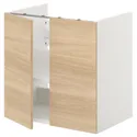 IKEA ENHET ЕНХЕТ, підлог шафа д / раковин з полиц / дврц, білий / під дуб, 60x42x60 см 593.224.33 фото thumb №1
