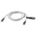 IKEA RUNDHULT РУНДХУЛЬТ, кабель USB-C–USB-C, Чорний/білий, 1,5 м/100 Вт 205.811.06 фото thumb №1