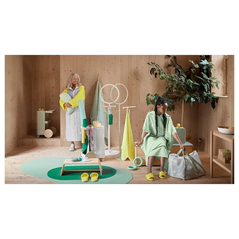 IKEA DAJLIEN ДАЙЛИЕН, полотенце-пончо с капюшоном, светло-зелёный, 110 см 605.527.29 фото №5