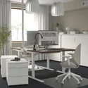 IKEA MITTZON МІТТЗОН, письмовий стіл, горіх / білий, 120x80 см 895.261.03 фото thumb №3