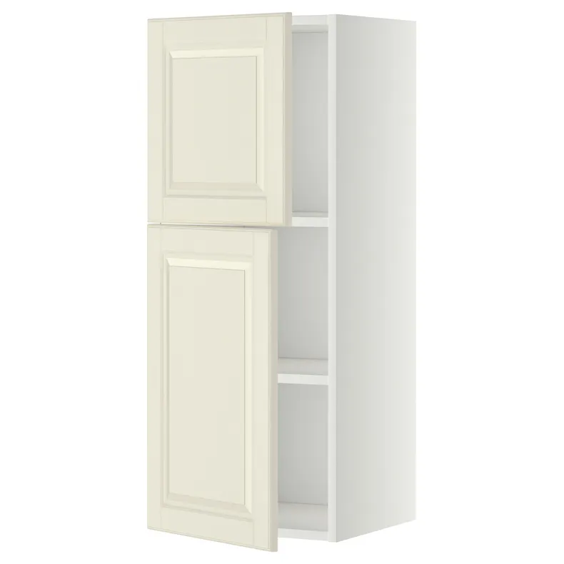 IKEA METOD МЕТОД, навісна шафа з полицями / 2 дверцят, білий / БУДБІН кремово-білий, 40x100 см 594.628.62 фото №1