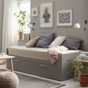 IKEA BRIMNES, Шезлонг з 2 висувними ящиками, 2 матраци, сірий/Еф'єль середня твердість, 80x200 см 295.900.12 фото thumb №4