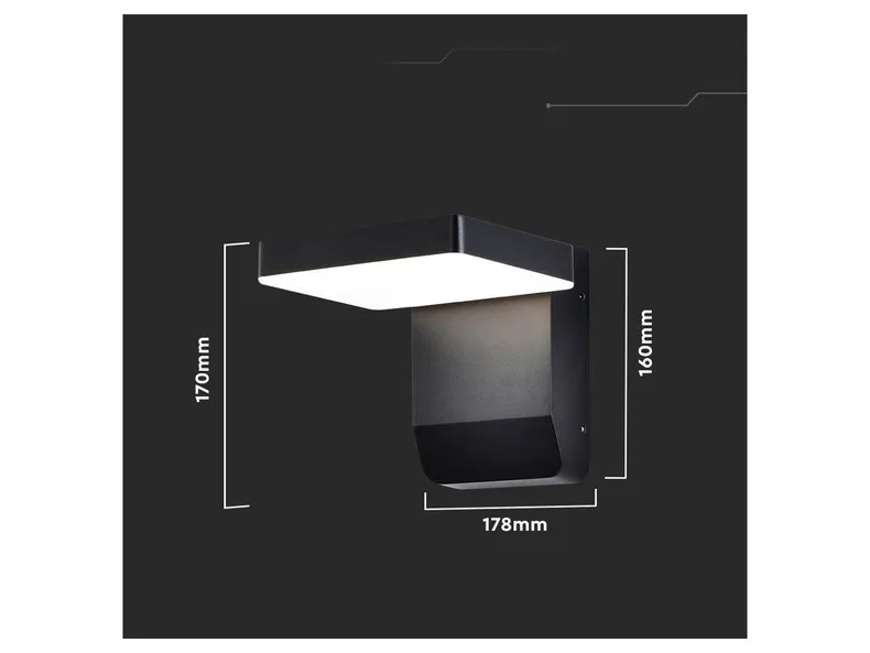 BRW Уличный настенный светильник VT-11020 LED 4000K 17,8 см алюминий черный 093617 фото №3