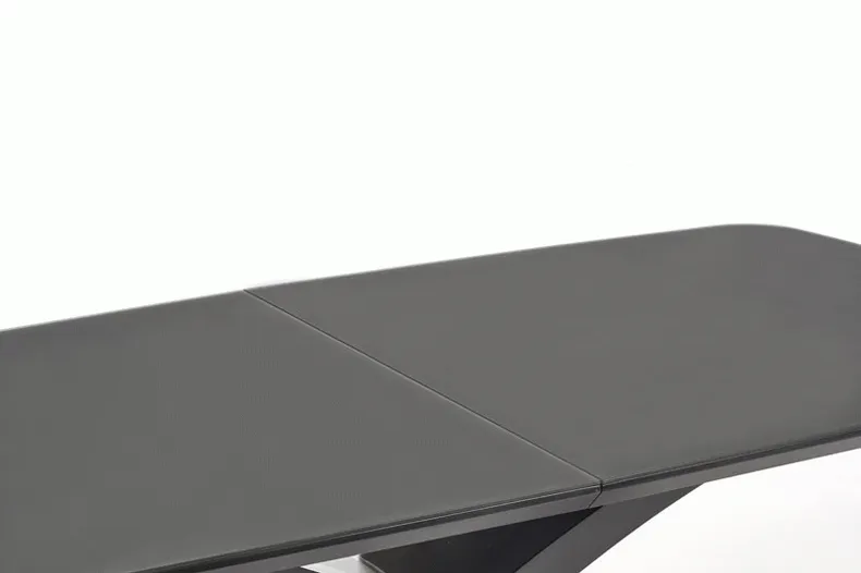 Обідній стіл розкладний HALMAR SILVESTRO 180-220x89 см, стільниця - темно-сірий, ніжка - чорний фото №11