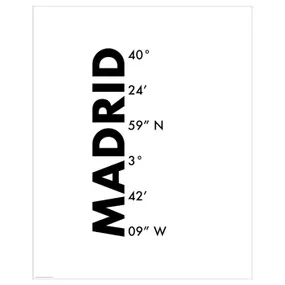 IKEA BILD БІЛЬД, постер, координати, Мадрид, 40x50 см 305.816.10 фото