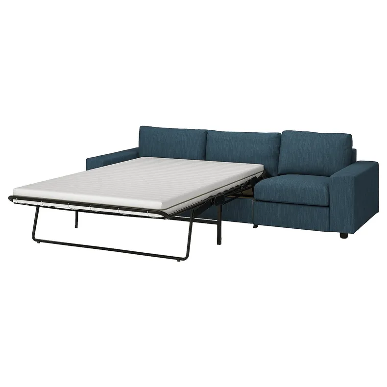 IKEA VIMLE ВИМЛЕ, 3-местный диван-кровать, с широкими подлокотниками/охлажденный темно-синий 695.426.65 фото №1