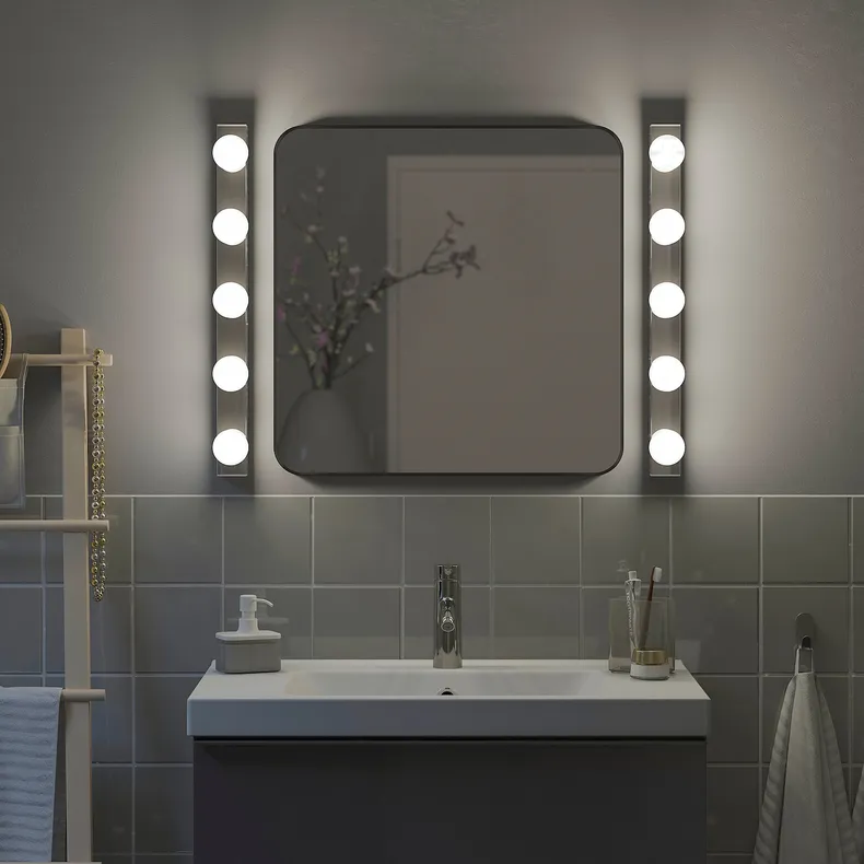 IKEA LINDBYN ЛІНДБЮН, дзеркало, чорний, 60x60 см 004.586.16 фото №2